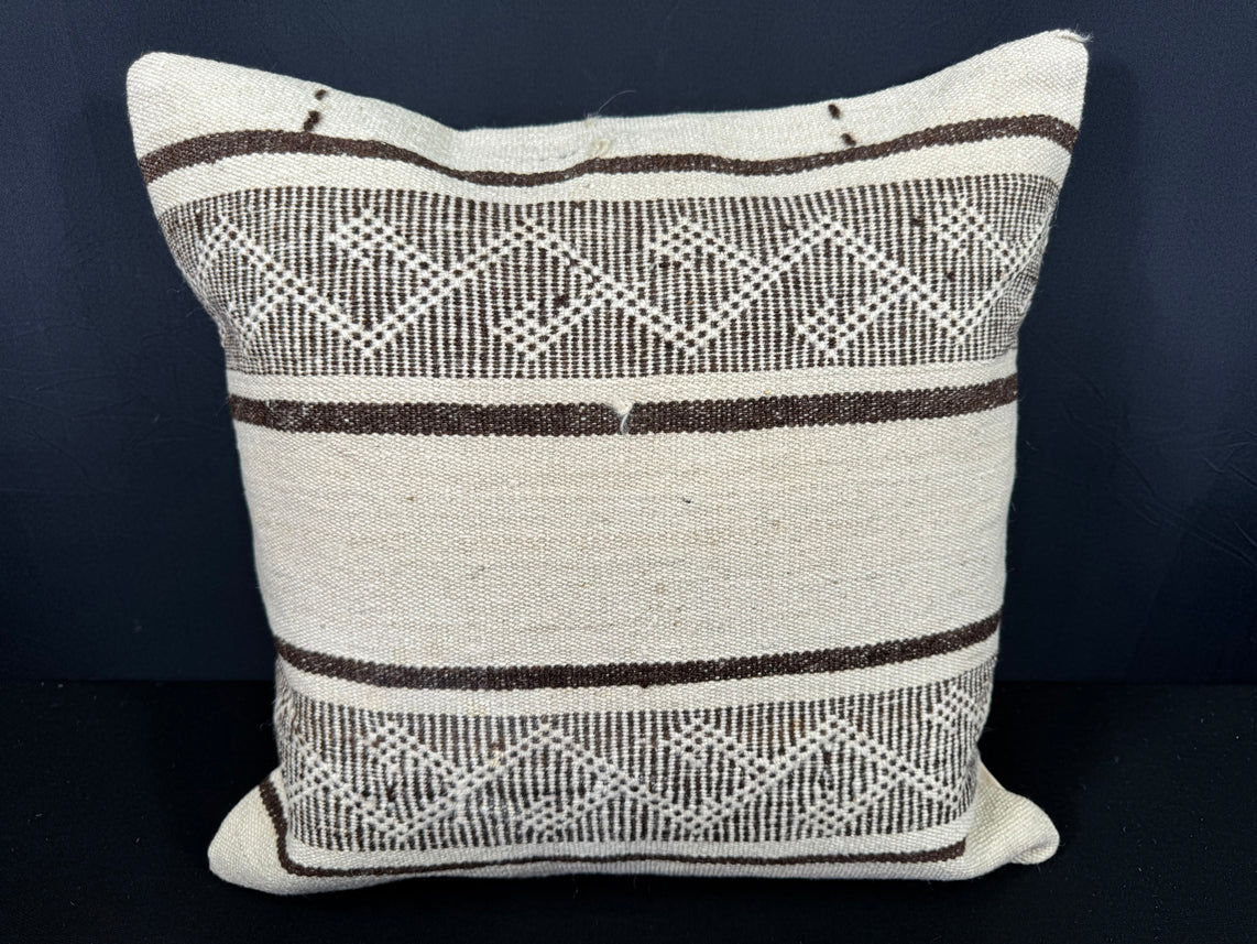Turkish Hemp Pillow Cushion Natural Beige Brown Cushion Cover 20x20 #30545