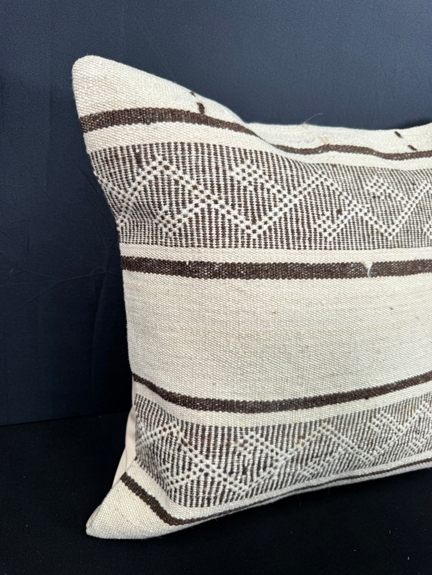 Turkish Hemp Pillow Cushion Natural Beige Brown Cushion Cover 20x20 #30545