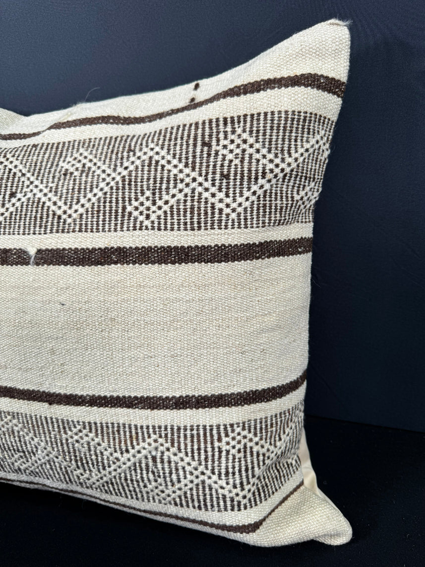 Turkish Hemp Pillow Cushion Natural Beige Brown Cushion Cover 20x20 #30545