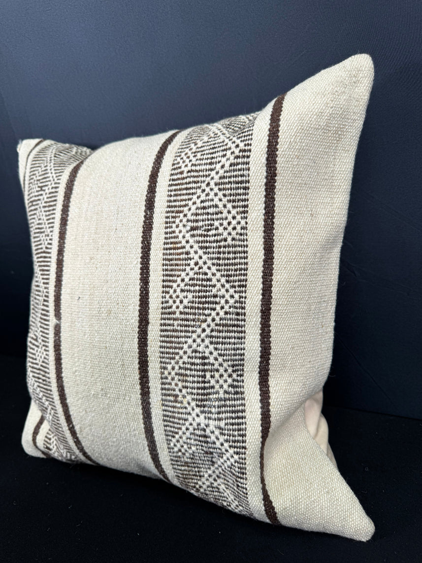 Turkish Hemp Pillow Cushion Natural Beige Brown Cushion Cover 20x20 #30545