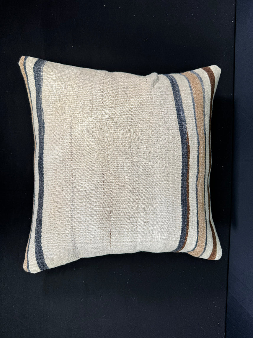 Turkish Hemp Pillow Cushion Natural Beige Brown Cushion Cover 20x20 #30582