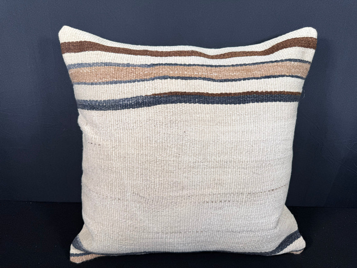 Turkish Hemp Pillow Cushion Natural Beige Brown Cushion Cover 20x20 #30582
