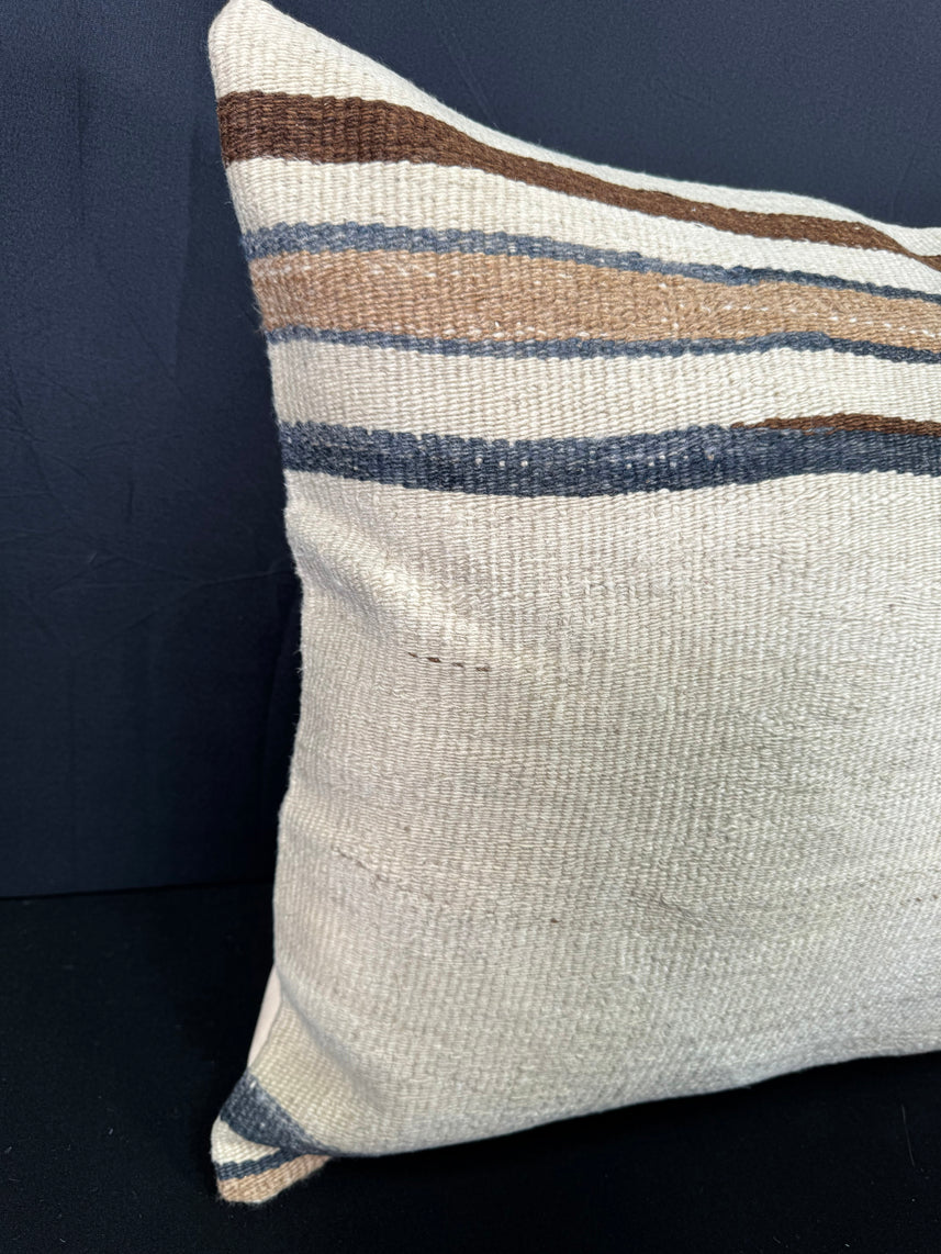 Turkish Hemp Pillow Cushion Natural Beige Brown Cushion Cover 20x20 #30582