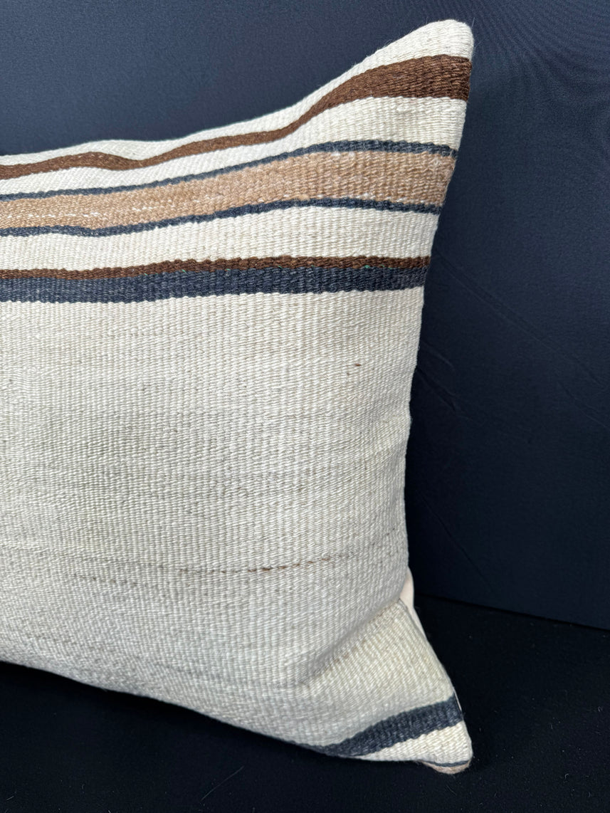 Turkish Hemp Pillow Cushion Natural Beige Brown Cushion Cover 20x20 #30582