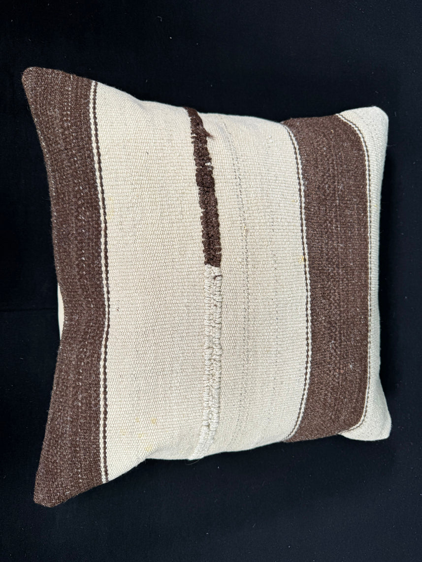 Turkish Hemp Pillow Cushion Natural Beige Brown Cushion Cover 20x20 #30549