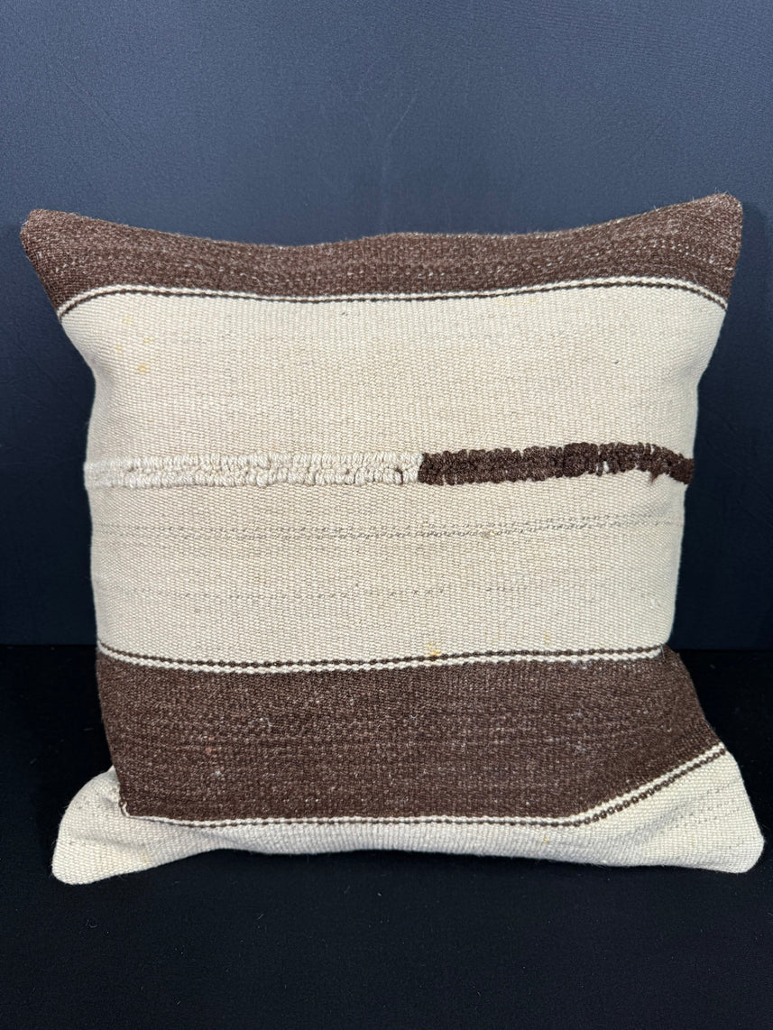 Turkish Hemp Pillow Cushion Natural Beige Brown Cushion Cover 20x20 #30549