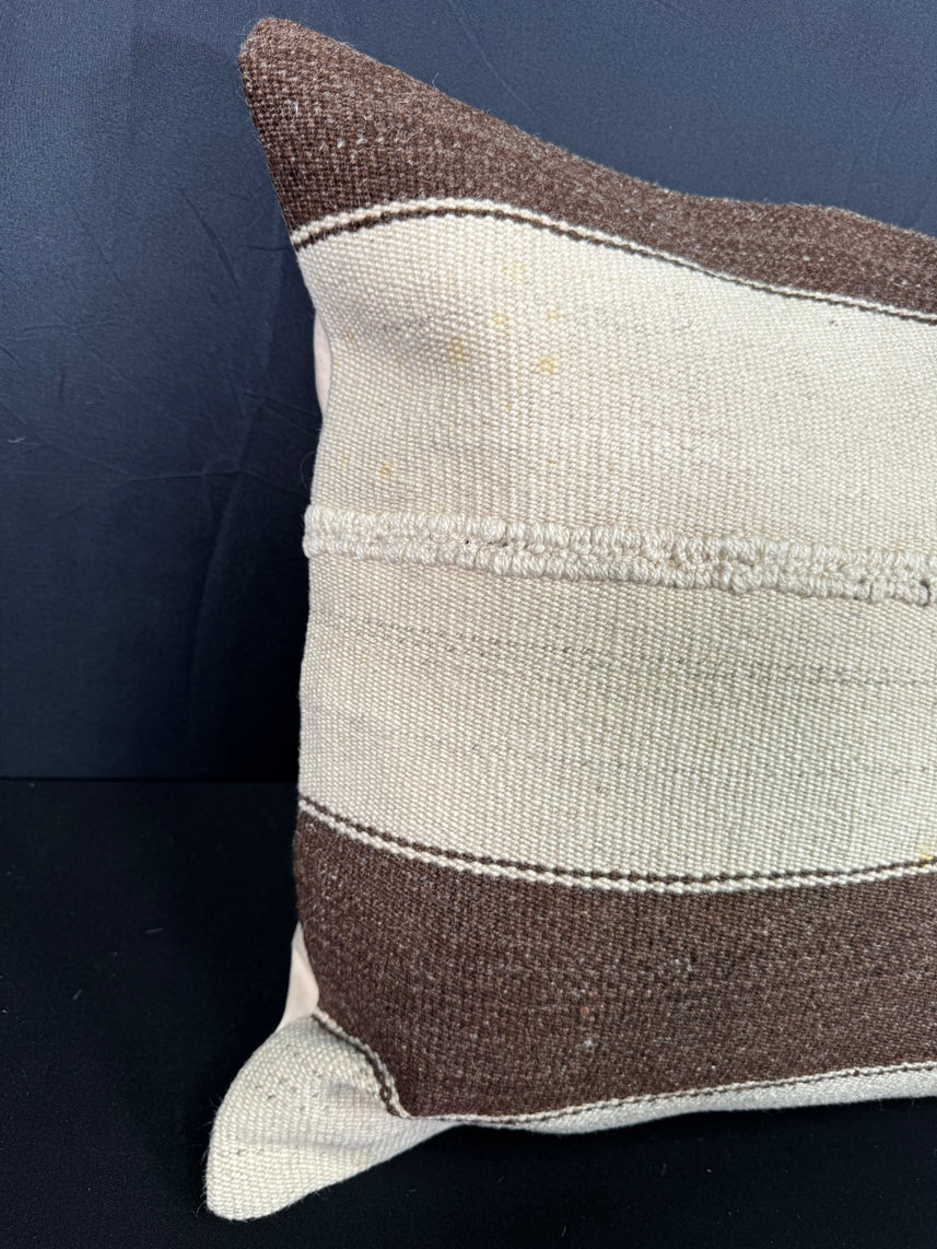 Turkish Hemp Pillow Cushion Natural Beige Brown Cushion Cover 20x20 #30549