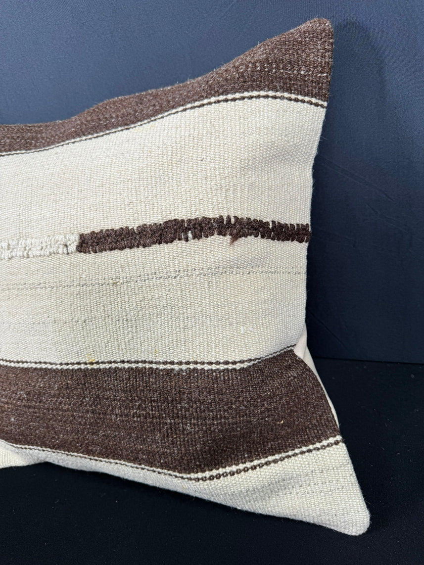 Turkish Hemp Pillow Cushion Natural Beige Brown Cushion Cover 20x20 #30549