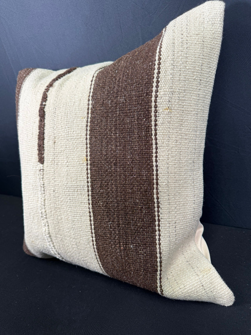 Turkish Hemp Pillow Cushion Natural Beige Brown Cushion Cover 20x20 #30549