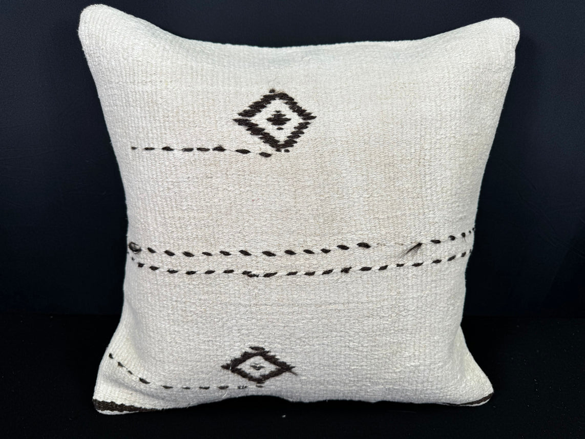 Turkish Hemp Pillow Cushion Natural Beige Brown Cushion Cover 20x20 #30543