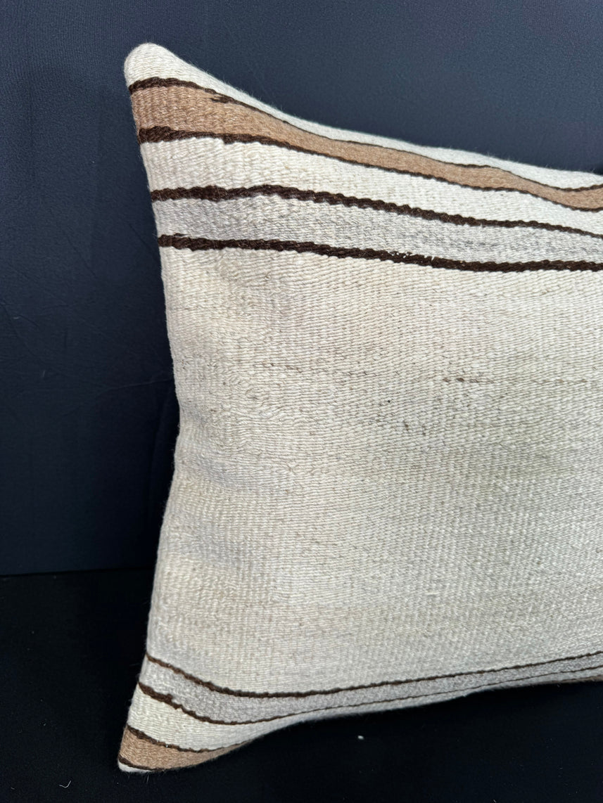 Turkish Hemp Pillow Cushion Natural Beige Brown Cushion Cover 20x20 #30544