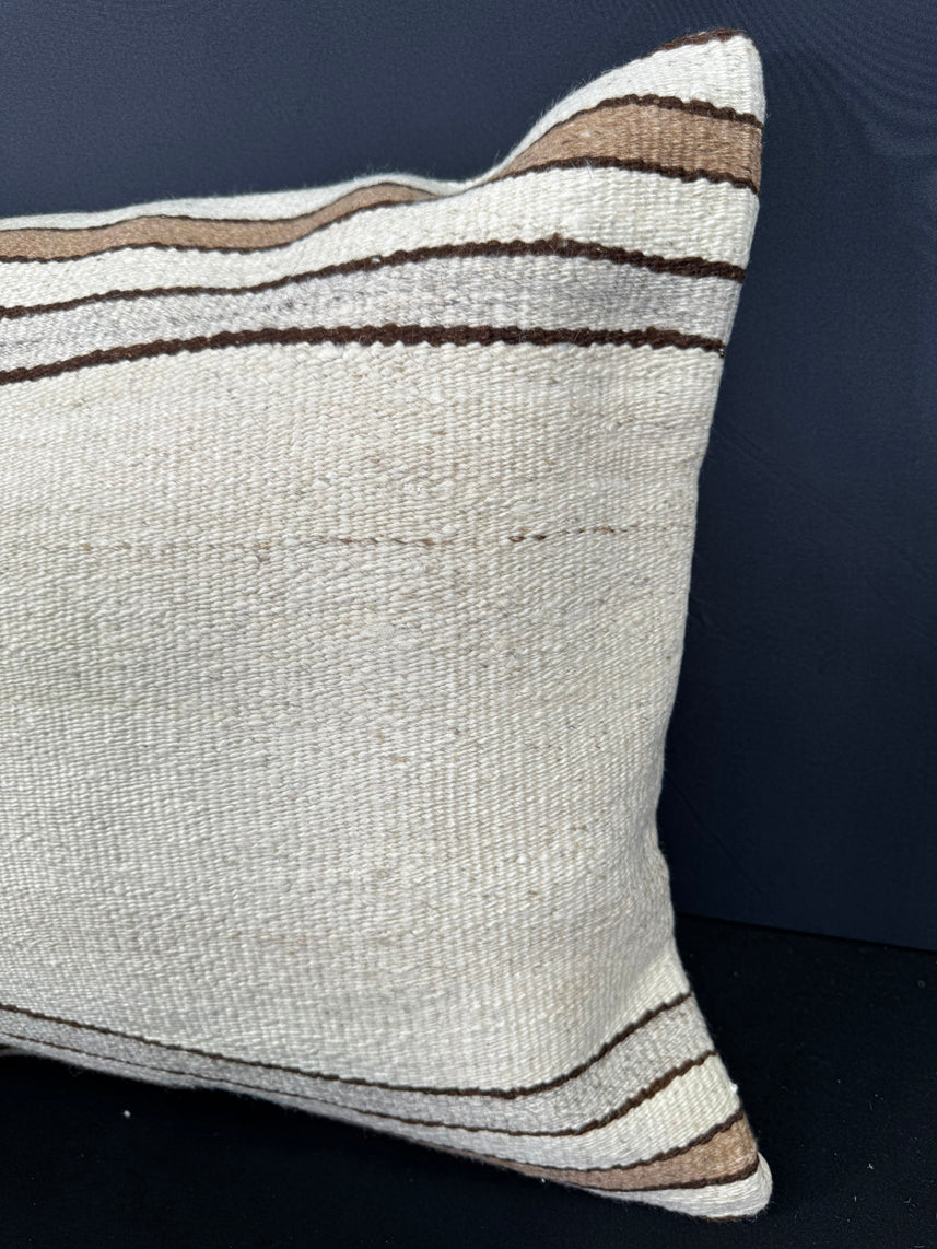 Turkish Hemp Pillow Cushion Natural Beige Brown Cushion Cover 20x20 #30544