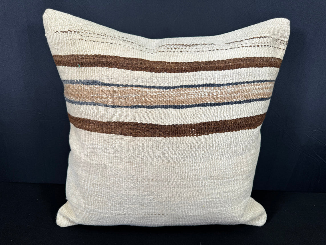 Turkish Hemp Pillow Cushion Natural Beige Brown Cushion Cover 20x20 #30547
