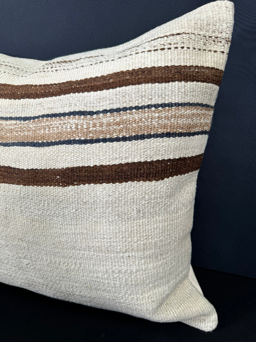 Turkish Hemp Pillow Cushion Natural Beige Brown Cushion Cover 20x20 #30547