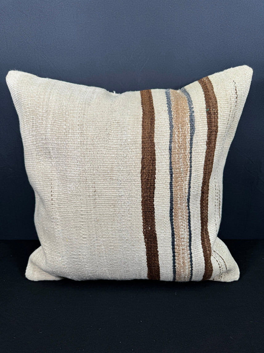 Turkish Hemp Pillow Cushion Natural Beige Brown Cushion Cover 20x20 #30547