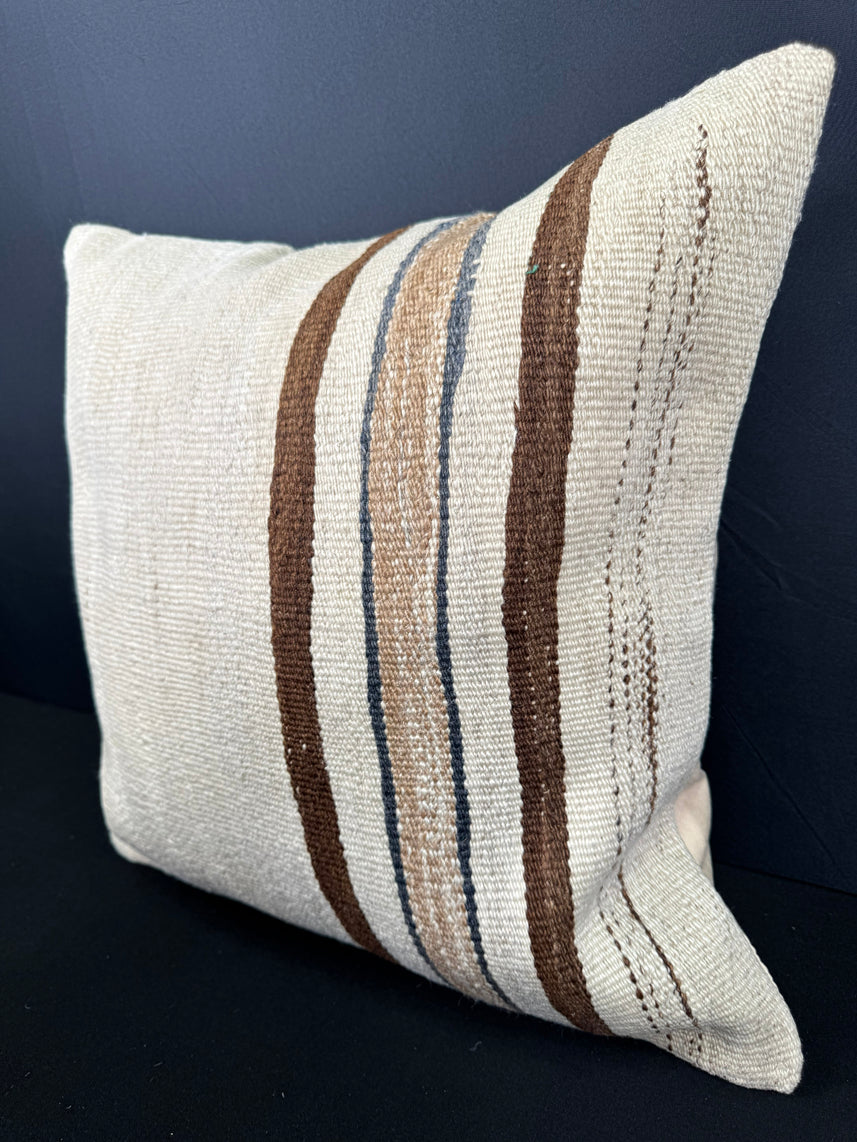 Turkish Hemp Pillow Cushion Natural Beige Brown Cushion Cover 20x20 #30547