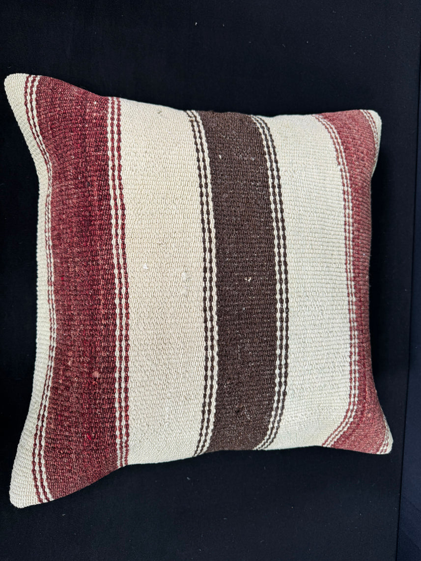 Turkish Hemp Pillow Cushion Natural Beige Red Cushion Cover 20x20 #30541