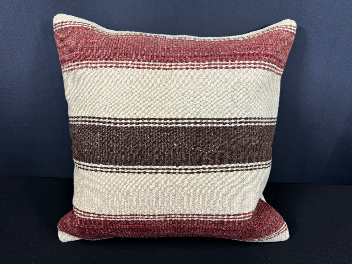 Turkish Hemp Pillow Cushion Natural Beige Red Cushion Cover 20x20 #30541