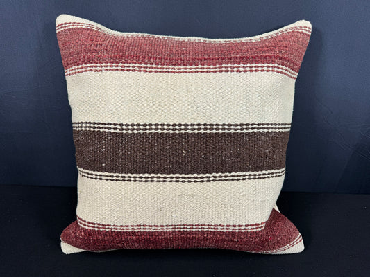 Turkish Hemp Pillow Cushion Natural Beige Red Cushion Cover 20x20 #30541