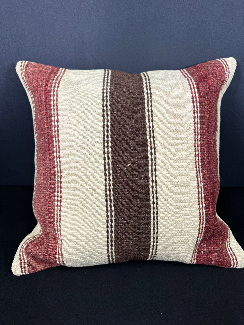 Turkish Hemp Pillow Cushion Natural Beige Red Cushion Cover 20x20 #30541