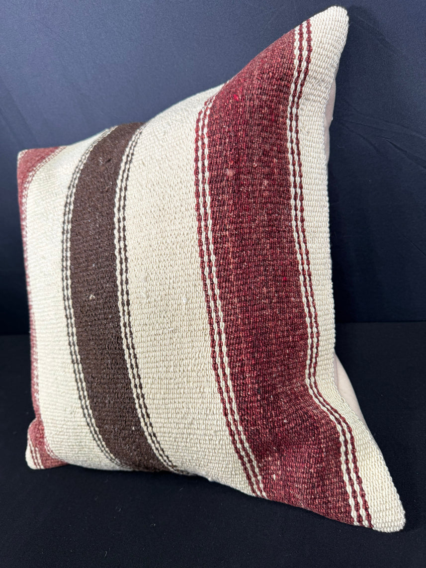 Turkish Hemp Pillow Cushion Natural Beige Red Cushion Cover 20x20 #30541