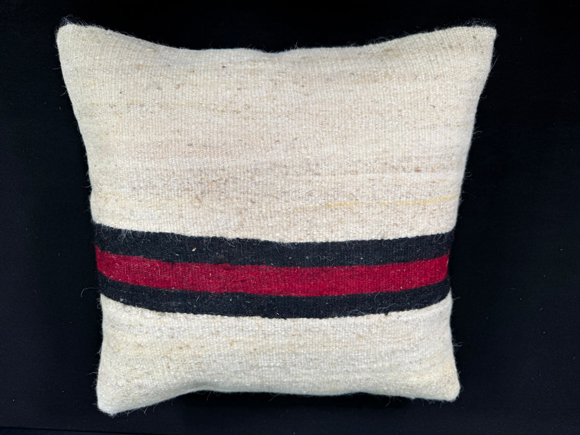 Turkish Hemp Pillow Cushion Natural Beige Black Cushion Cover 20x20 #30540