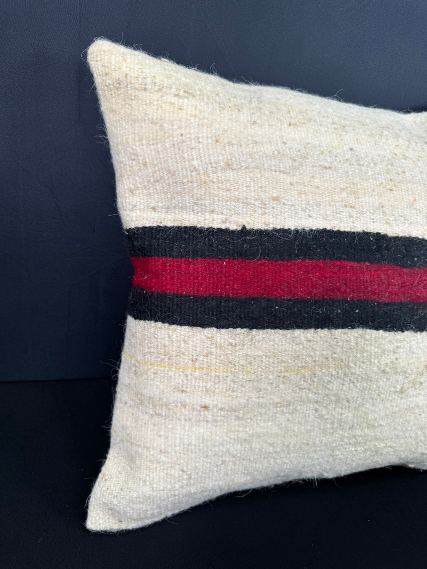 Turkish Hemp Pillow Cushion Natural Beige Black Cushion Cover 20x20 #30540