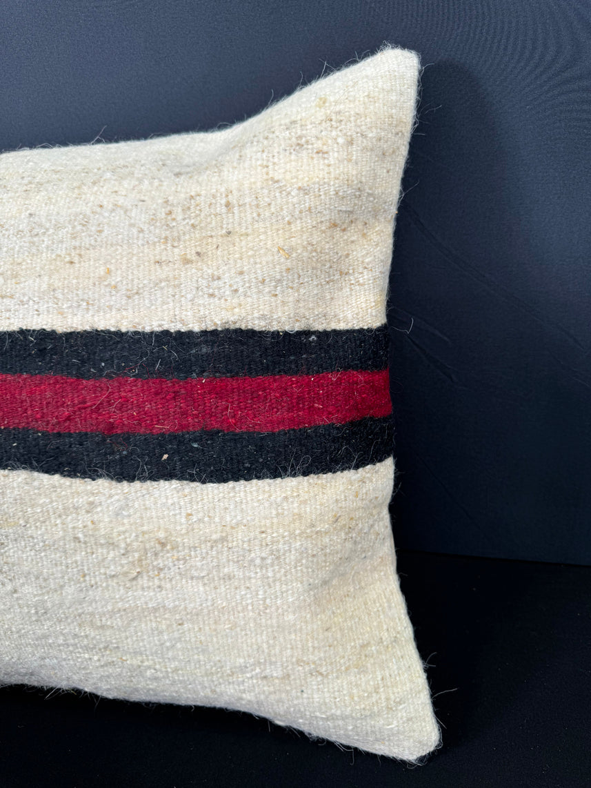 Turkish Hemp Pillow Cushion Natural Beige Black Cushion Cover 20x20 #30540