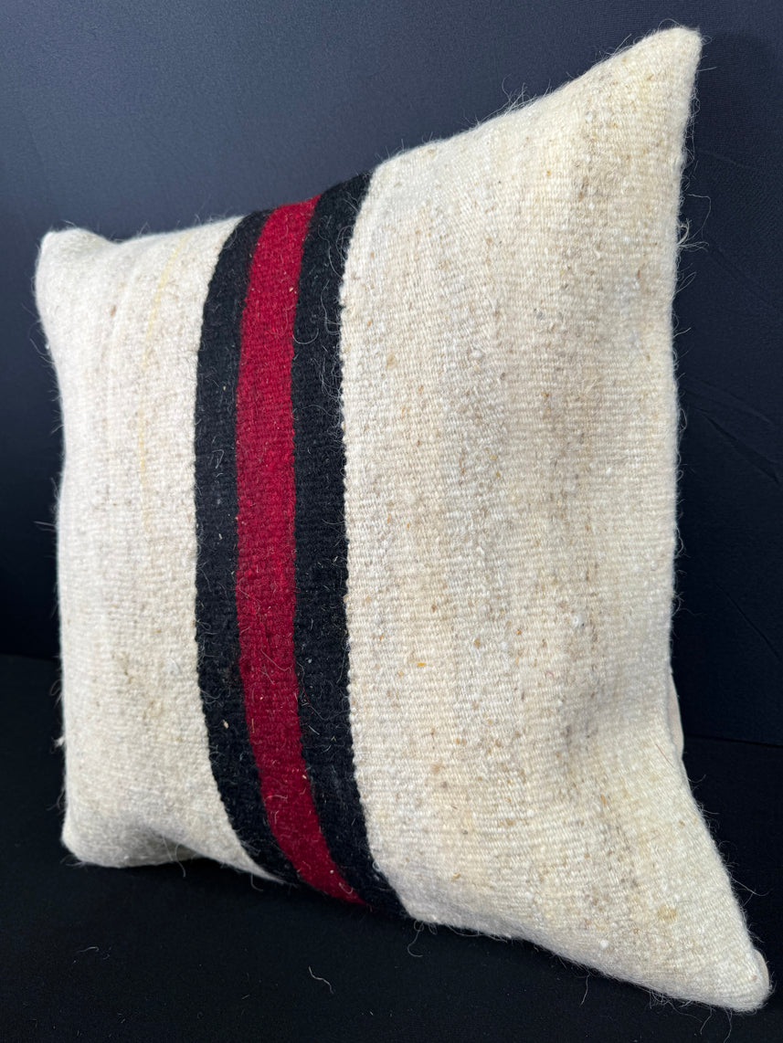 Turkish Hemp Pillow Cushion Natural Beige Black Cushion Cover 20x20 #30540