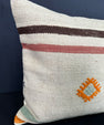 Turkish Hemp Pillow Cushion Natural Beige Orange Cushion Cover 20x20 #30581