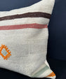Turkish Hemp Pillow Cushion Natural Beige Orange Cushion Cover 20x20 #30581