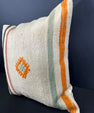 Turkish Hemp Pillow Cushion Natural Beige Orange Cushion Cover 20x20 #30581
