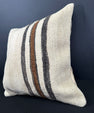 Turkish Hemp Pillow Cushion Natural Beige Black Cushion Cover 20x20 #30664