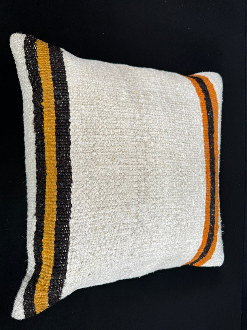 Turkish Hemp Pillow Cushion Natural Beige Black Cushion Cover 20x20 #30535