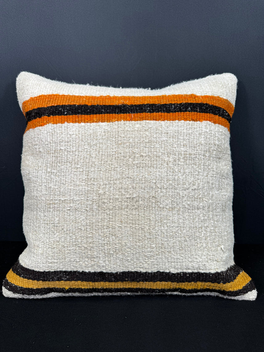 Turkish Hemp Pillow Cushion Natural Beige Black Cushion Cover 20x20 #30535