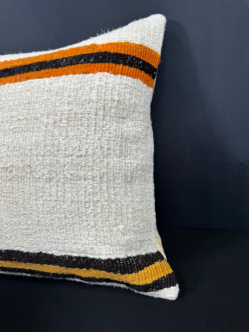 Turkish Hemp Pillow Cushion Natural Beige Black Cushion Cover 20x20 #30535
