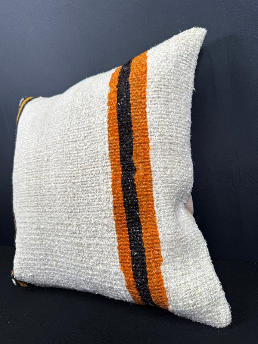 Turkish Hemp Pillow Cushion Natural Beige Black Cushion Cover 20x20 #30535