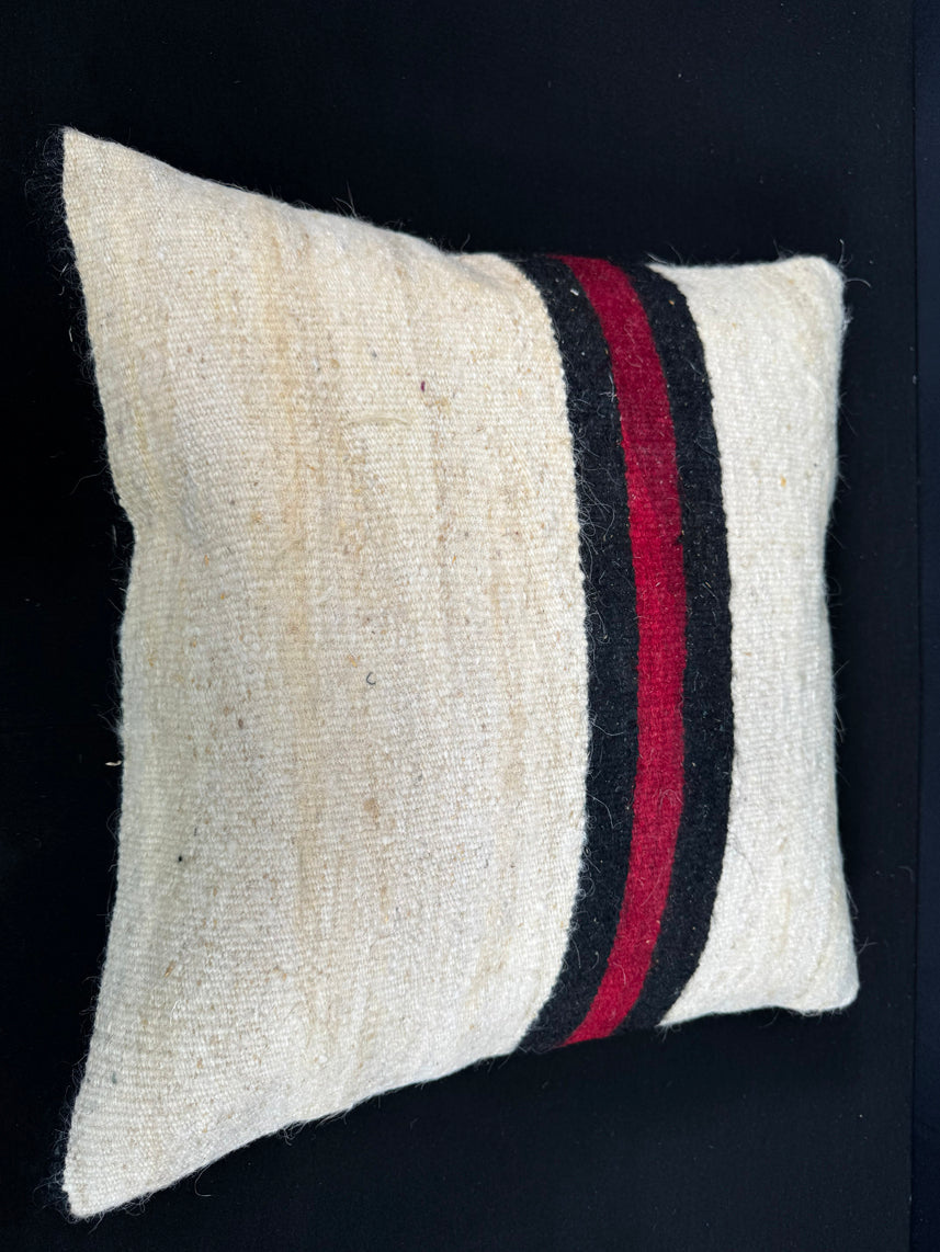 Turkish Hemp Pillow Cushion Natural Beige Black Cushion Cover 20x20 #30580