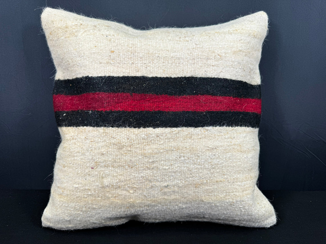 Turkish Hemp Pillow Cushion Natural Beige Black Cushion Cover 20x20 #30580