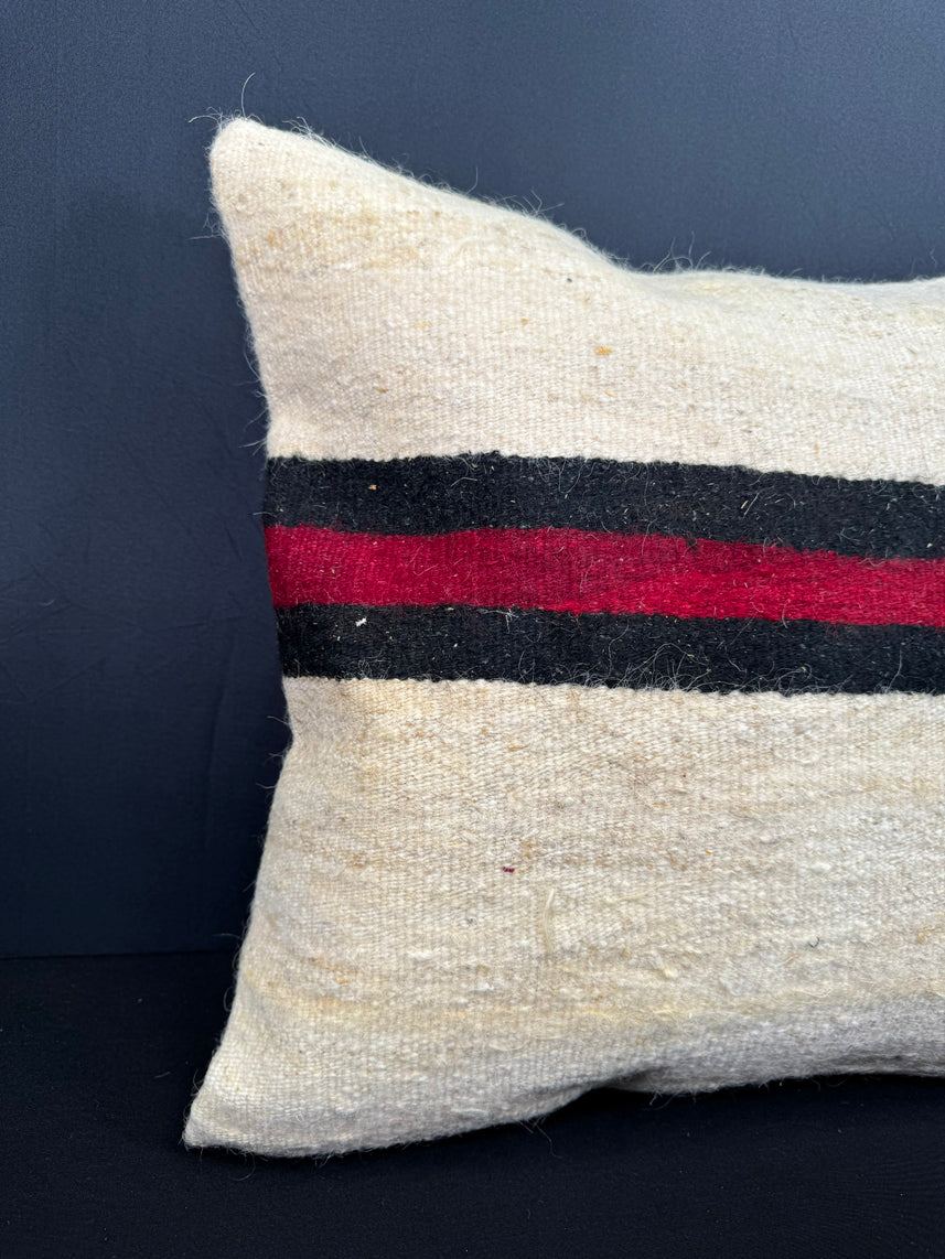 Turkish Hemp Pillow Cushion Natural Beige Black Cushion Cover 20x20 #30580