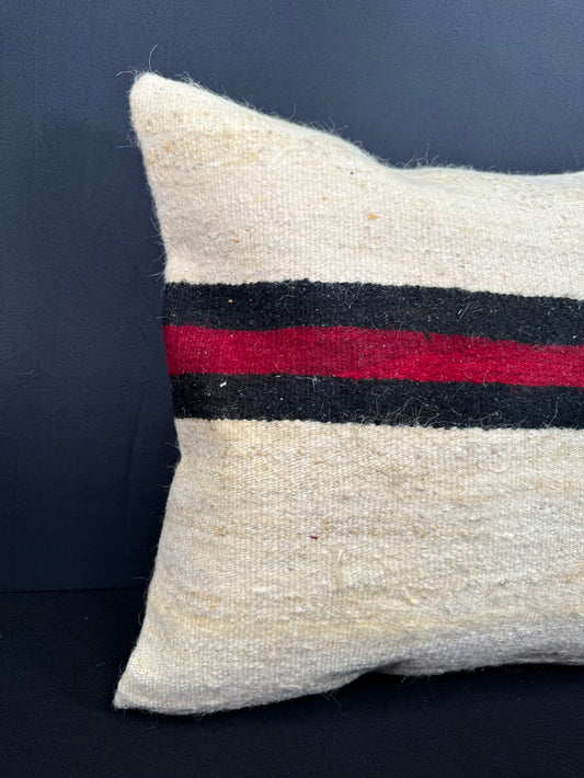 Turkish Hemp Pillow Cushion Natural Beige Black Cushion Cover 20x20 #30580