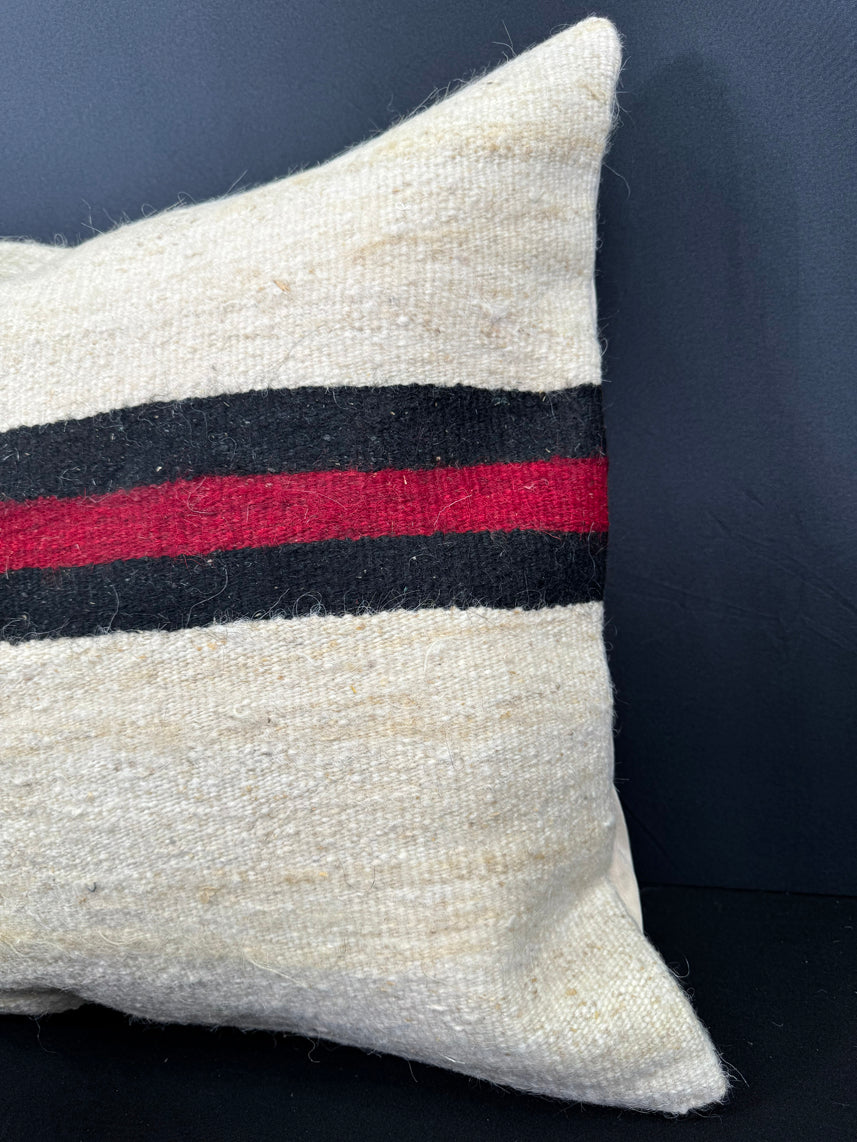 Turkish Hemp Pillow Cushion Natural Beige Black Cushion Cover 20x20 #30580