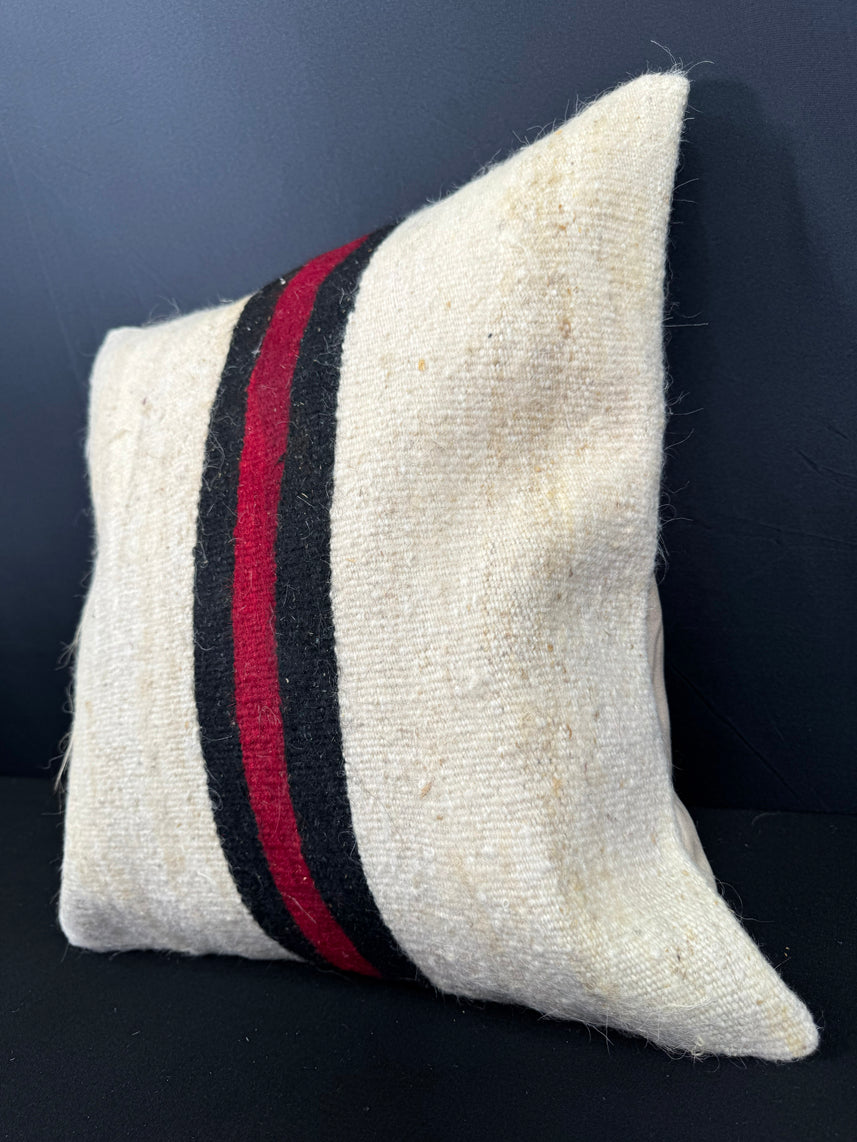 Turkish Hemp Pillow Cushion Natural Beige Black Cushion Cover 20x20 #30580