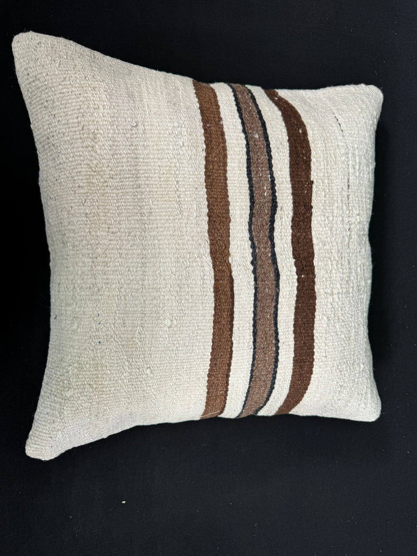 Turkish Hemp Pillow Cushion Natural Beige Brown Cushion Cover 20x20 #30583