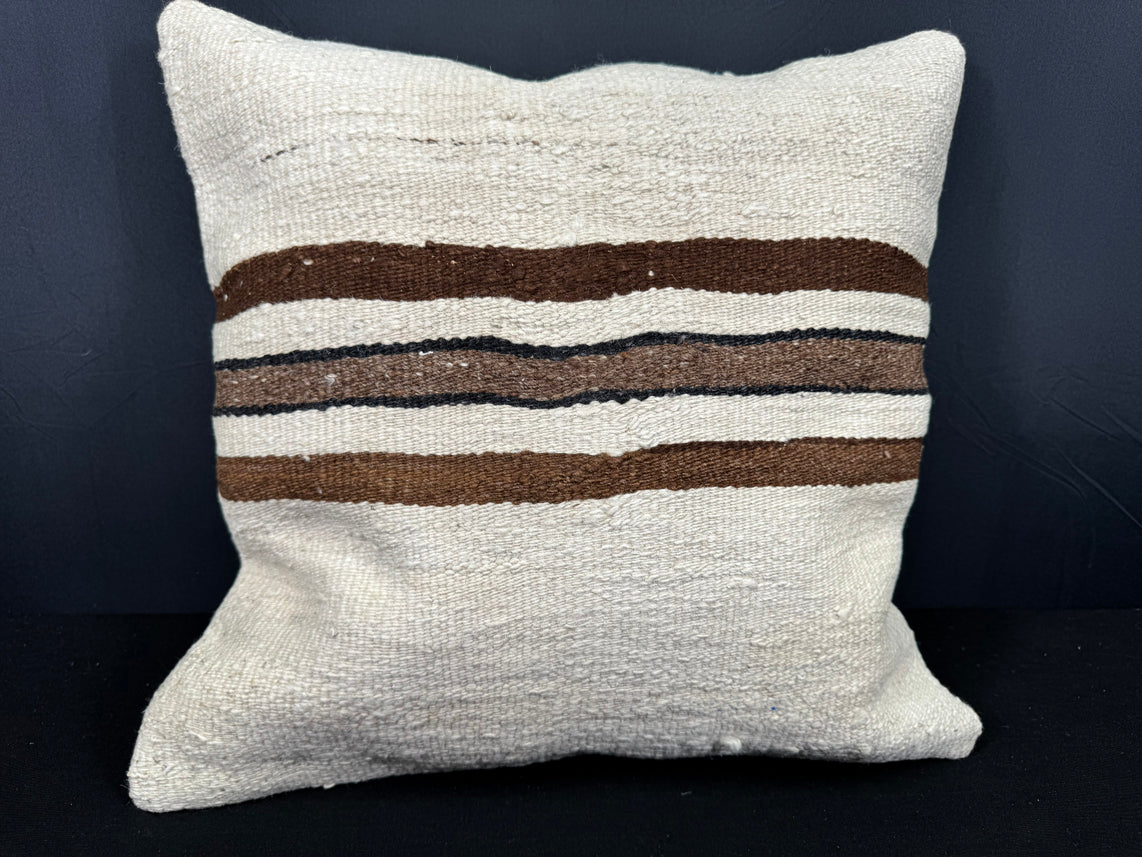 Turkish Hemp Pillow Cushion Natural Beige Brown Cushion Cover 20x20 #30583