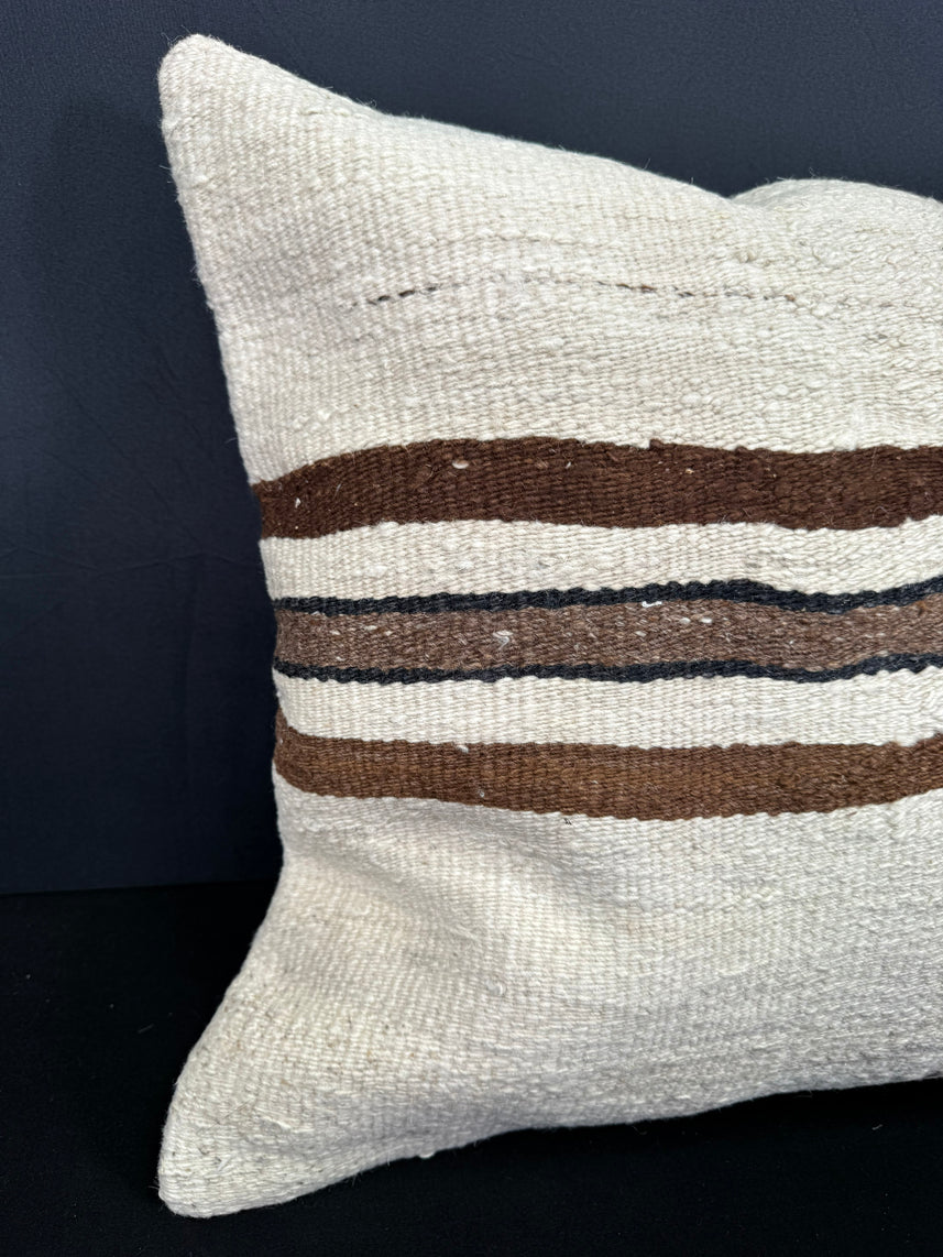 Turkish Hemp Pillow Cushion Natural Beige Brown Cushion Cover 20x20 #30583