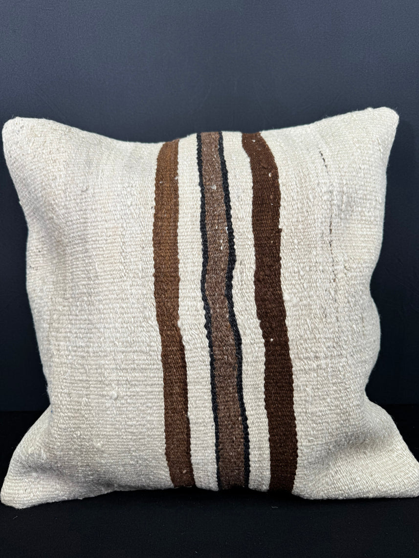 Turkish Hemp Pillow Cushion Natural Beige Brown Cushion Cover 20x20 #30583