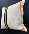 Turkish Hemp Pillow Cushion Natural Beige Orange Cushion Cover 20x20 #30589