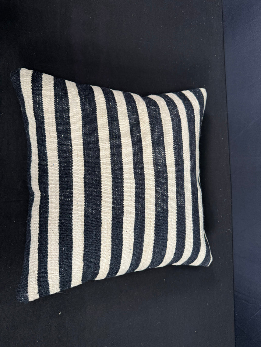 Turkish Hemp Pillow Cushion Natural Beige Black Cushion Cover 20x20 #30662