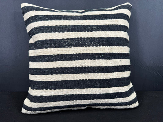 Turkish Hemp Pillow Cushion Natural Beige Black Cushion Cover 20x20 #30662